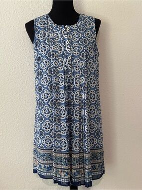 Signature Studio Navy and White Printed Tunic
